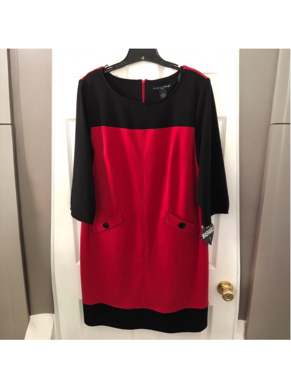 Size 18W Madison Leigh Woman NWT Colorblock Shift Dress 1960’s Retro Vibe Tunic